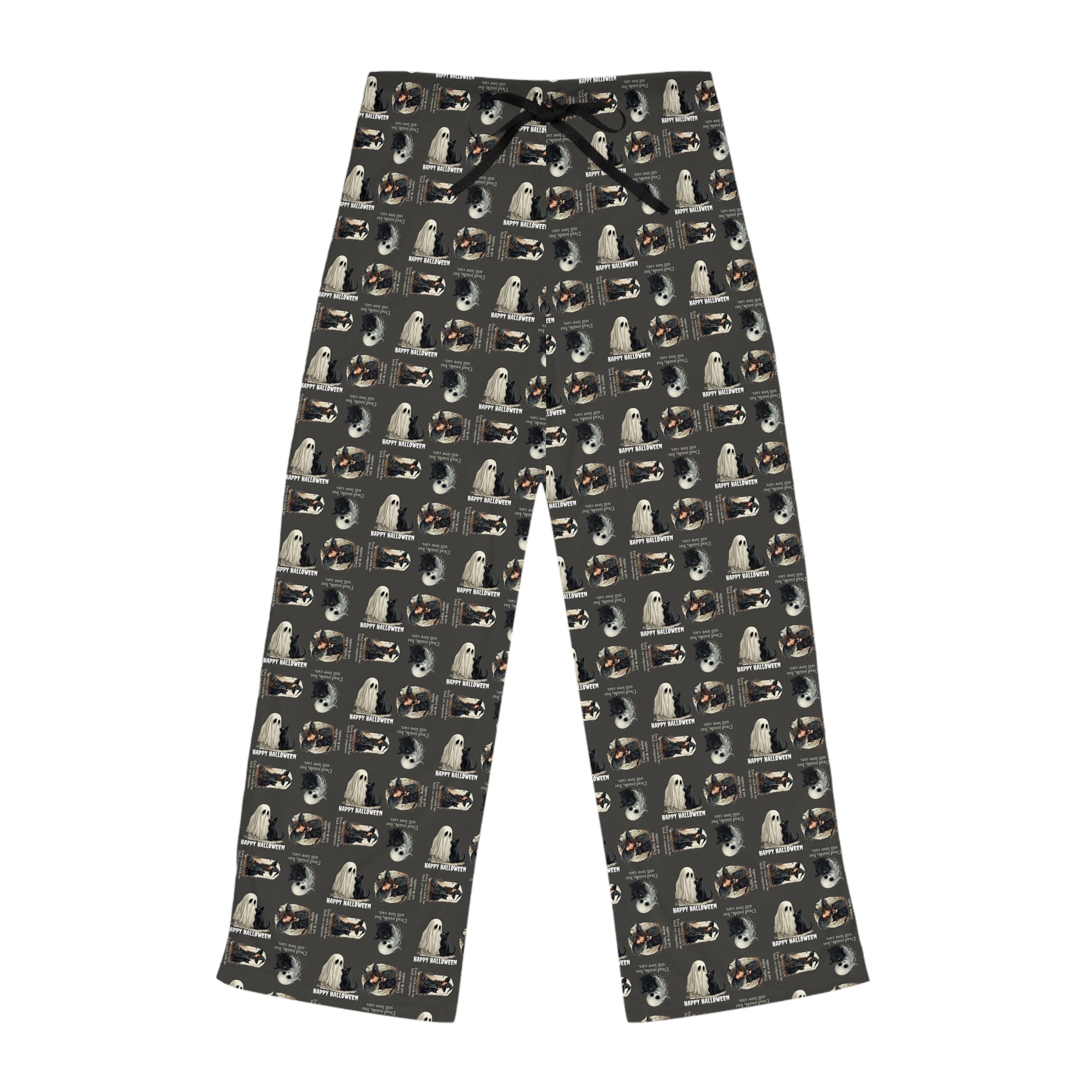 Cozy Halloween Cat-Themed Women's Pajama Pants