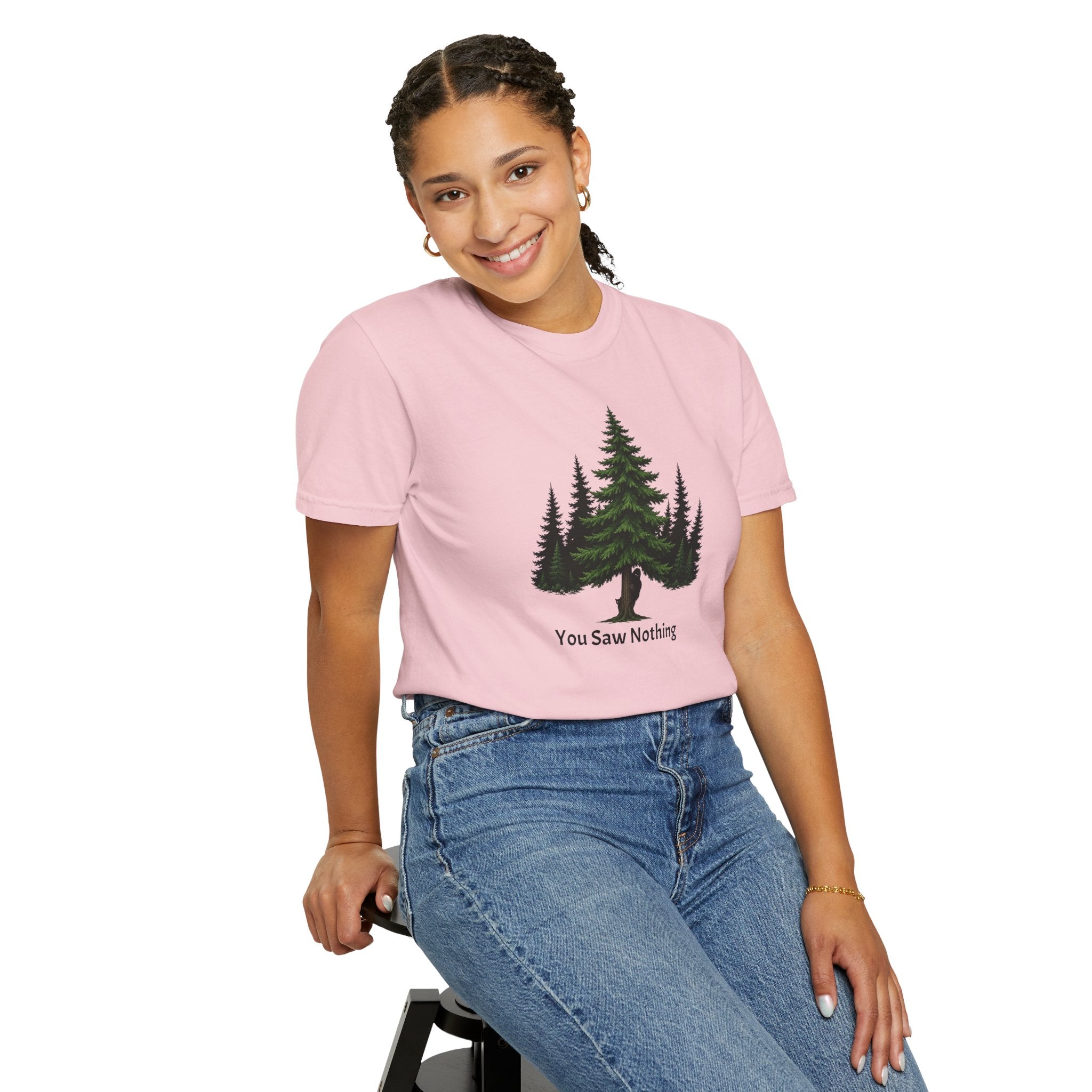 You Saw Nothing Bigfoot & Cat Garment-Dyed T-Shirt