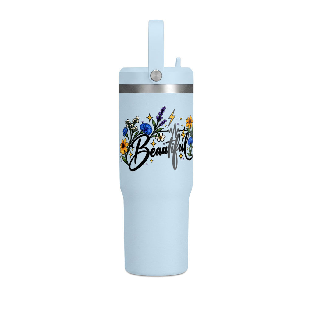 Beautifully Electric 32 oz Tumbler | Epilepsy Awareness Floral Travel Cup