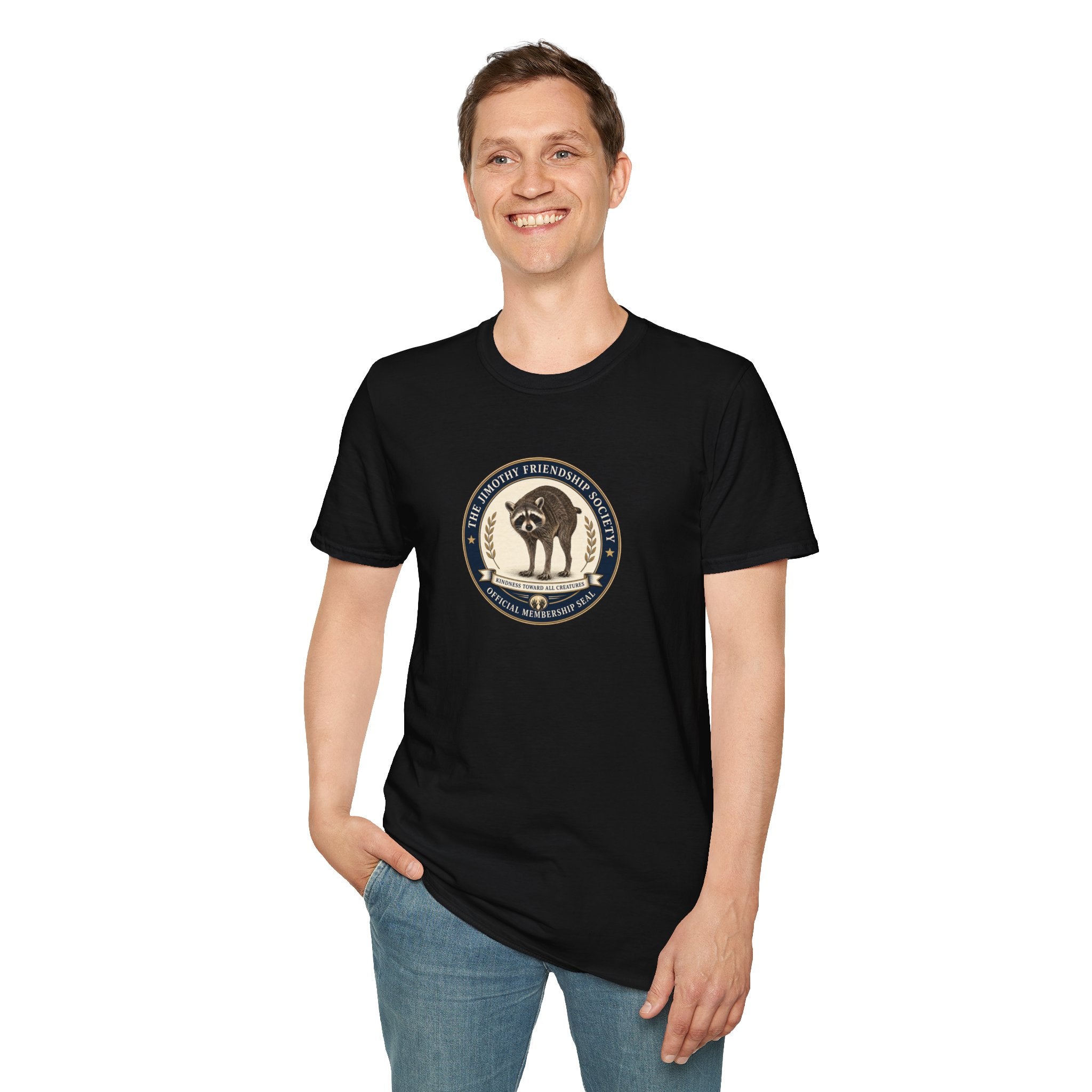 The Jimothy Friendship Society T-Shirt | Raccoon Membership Seal Tee