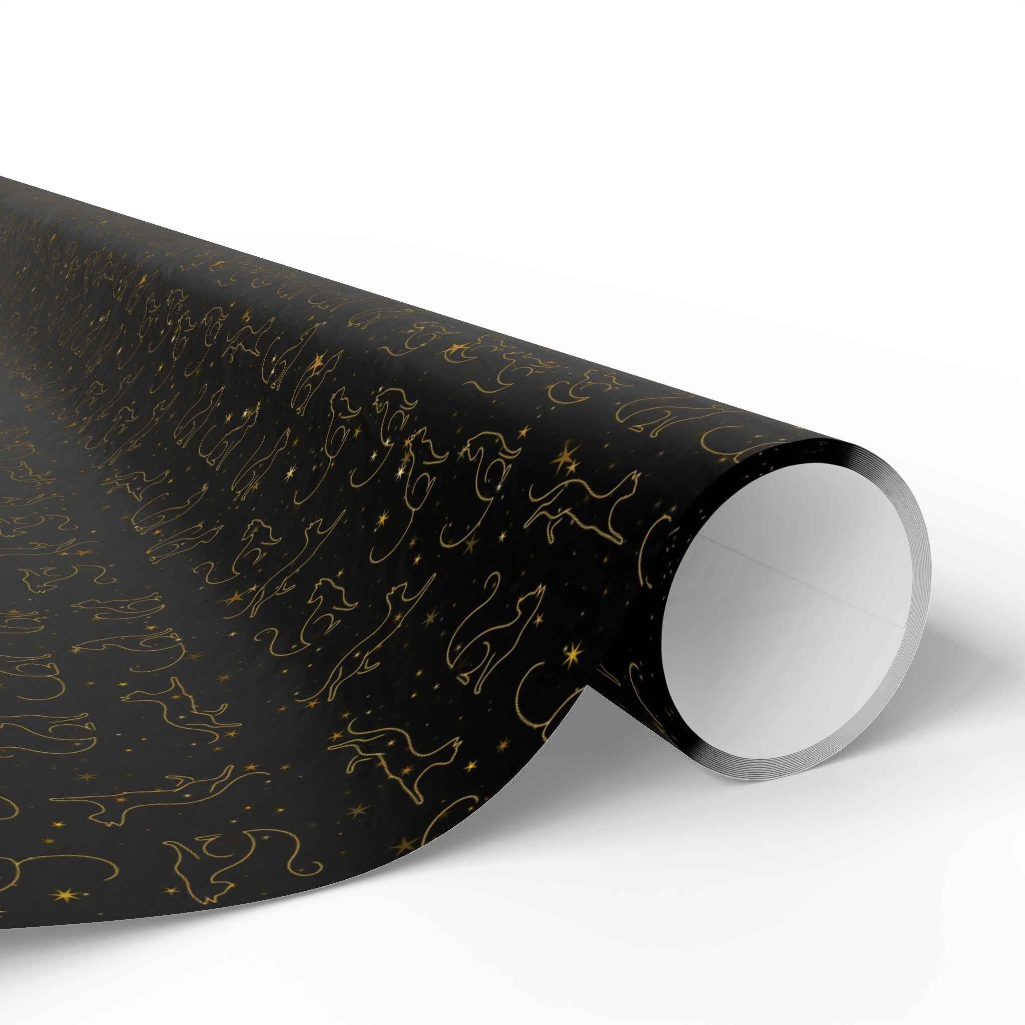 Gold Foil Line-Art Cats Gift Wrap – Elegant All-Purpose Wrapping Paper