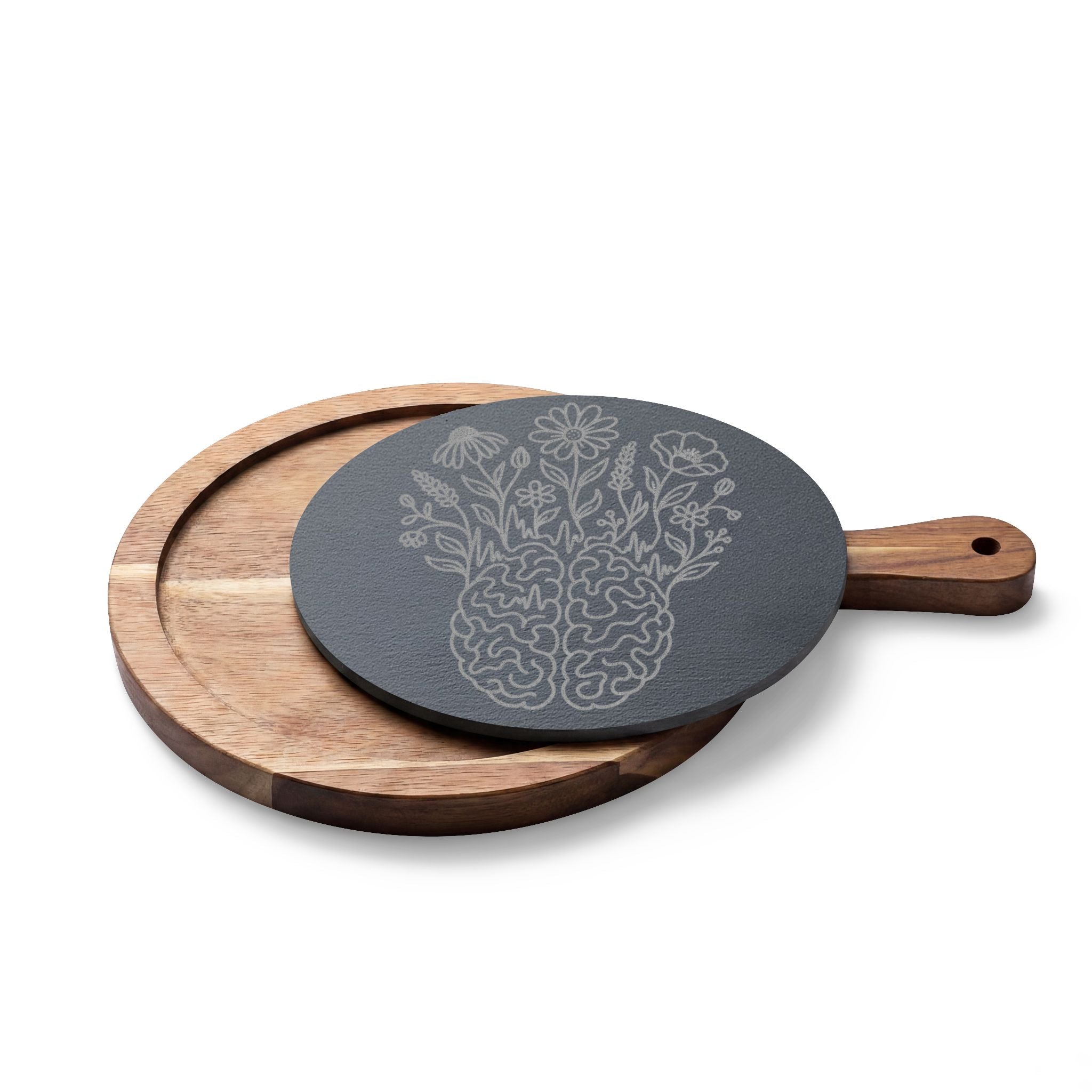 Electric Wildflower Epilepsy Awareness Acacia and Slate Charcuterie Board