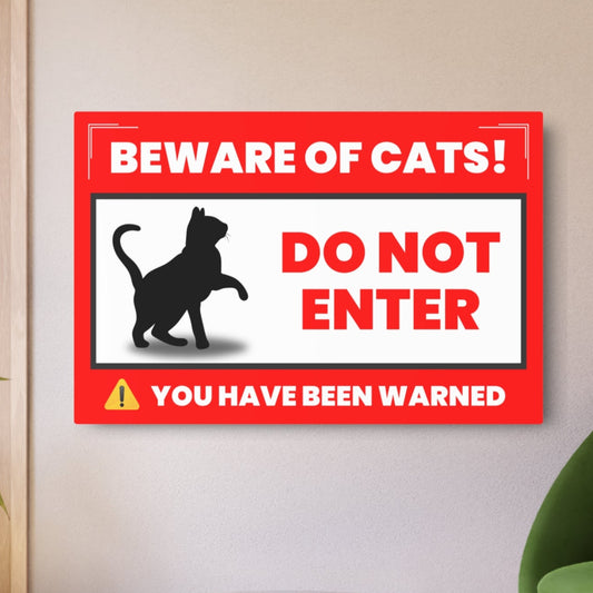 Beware of Cats Metal Art Sign – Fun Home Décor for Cat Lovers