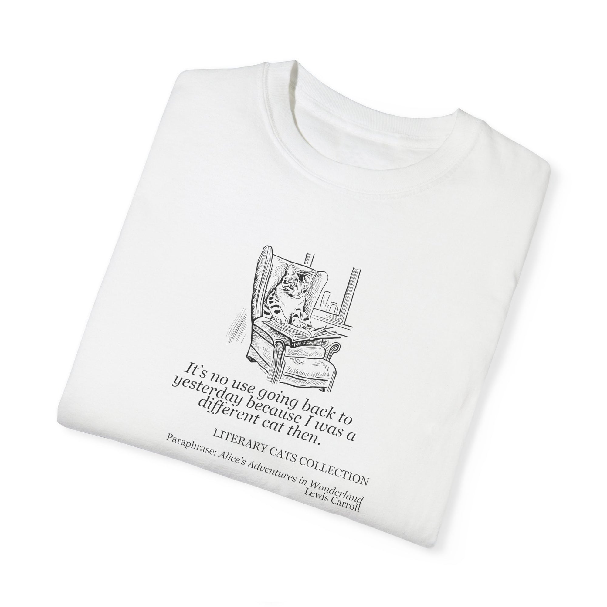 Literary Cat Unisex T-Shirt - Alice in Wonderland