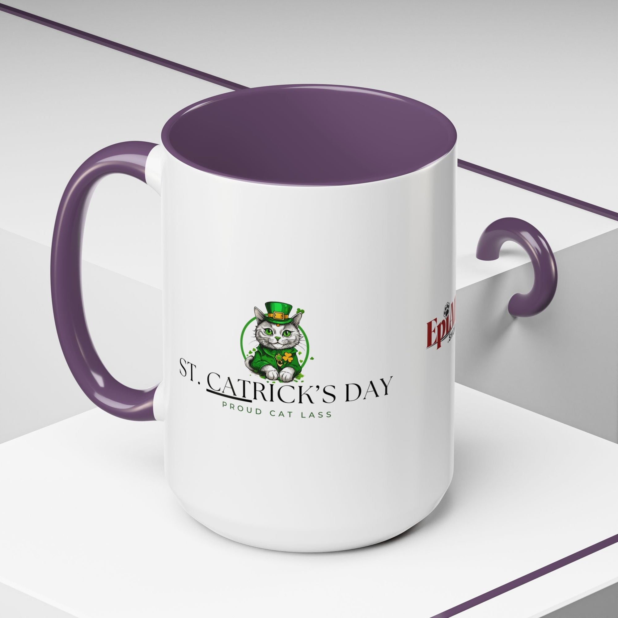 St. Patrick's Day Cat Coffee Mug - Proud Cat Lass Design Printify