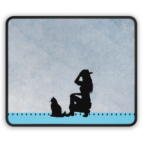 Photo depicting the ​Cowgirl Cat Lady Gaming Mouse Pad from EpiAl's Shop.