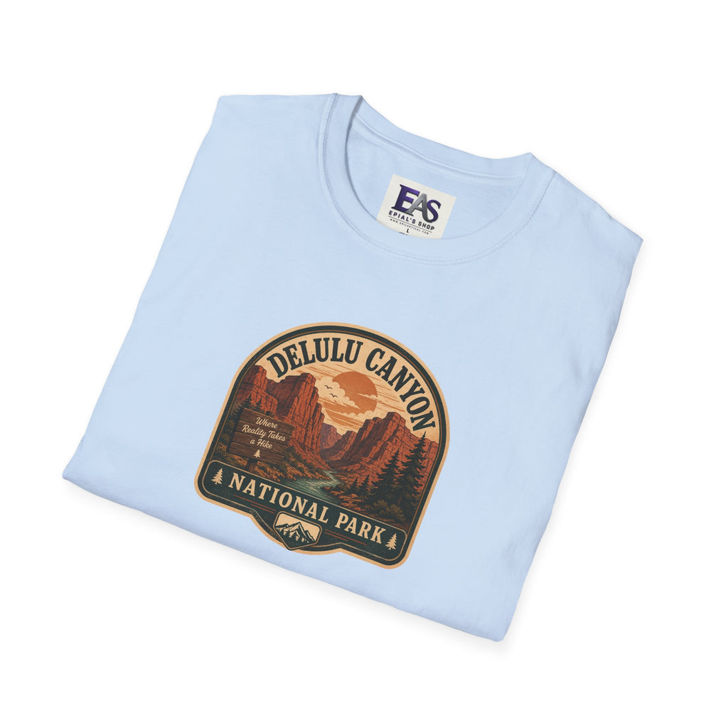 Delulu Canyon National Park Unisex T-Shirt | Funny Retro National Park Parody Tee