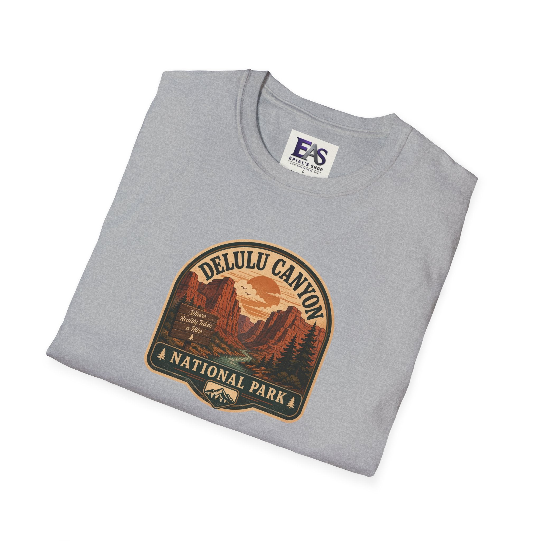 Delulu Canyon National Park Unisex T-Shirt | Funny Retro National Park Parody Tee