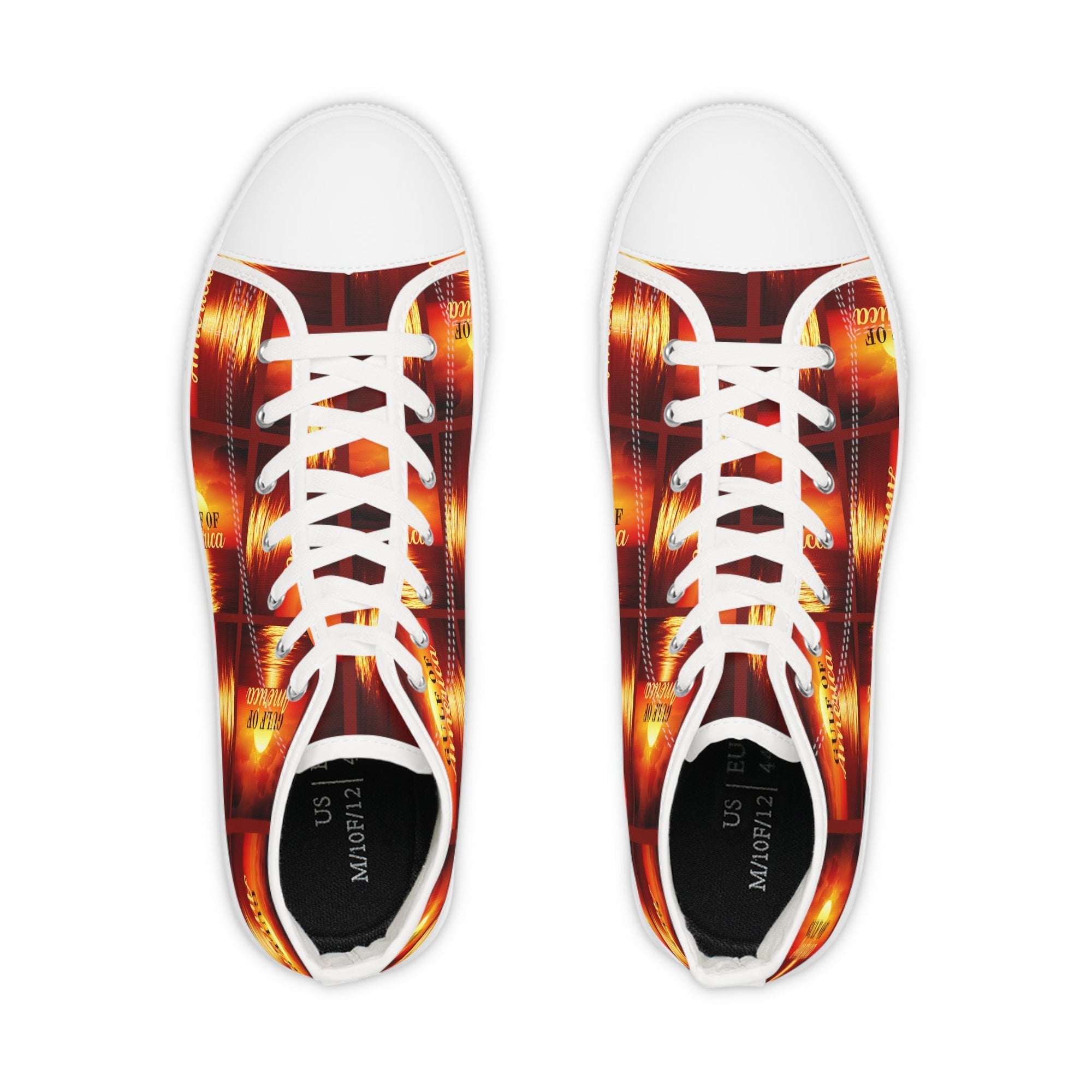 Vintage Style High Top Sneakers - Bold 'Gulf of America' Design Printify