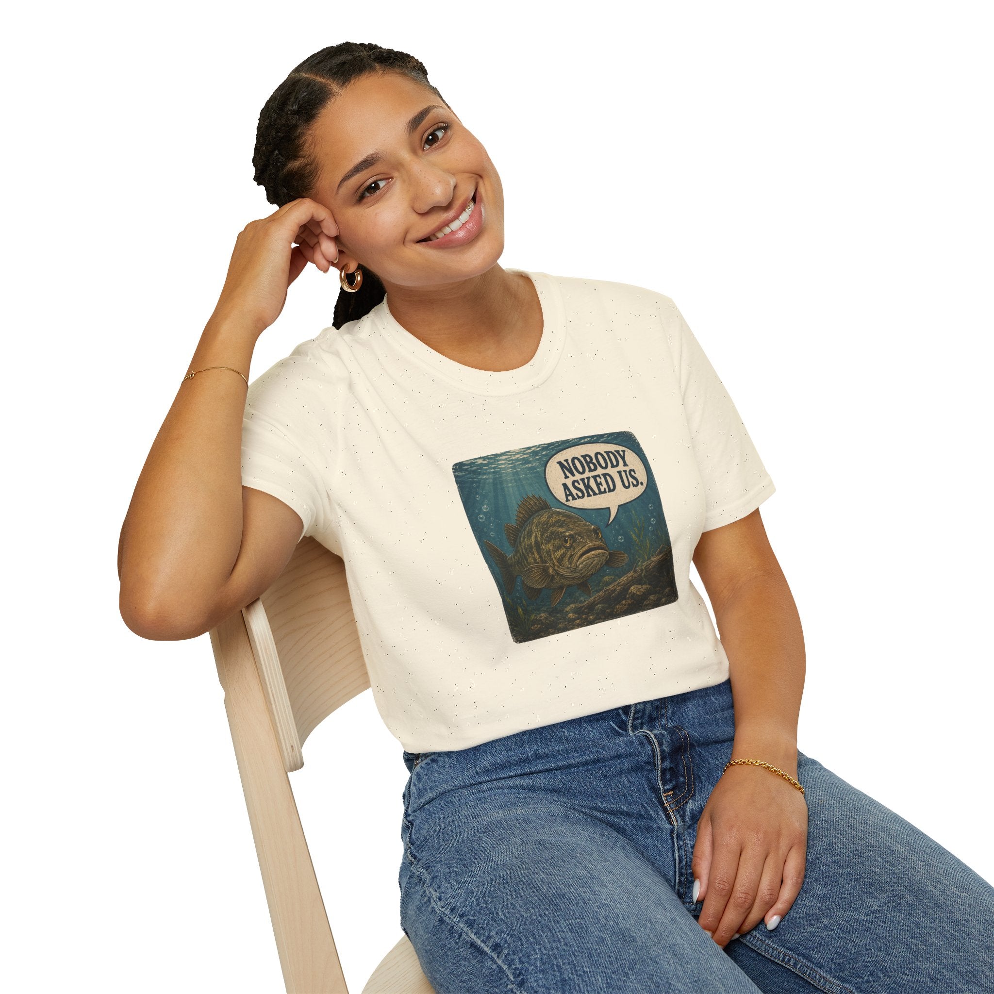 Nobody Asked Us Fish T-Shirt | Lake Ontario Lake America Humor Shirt