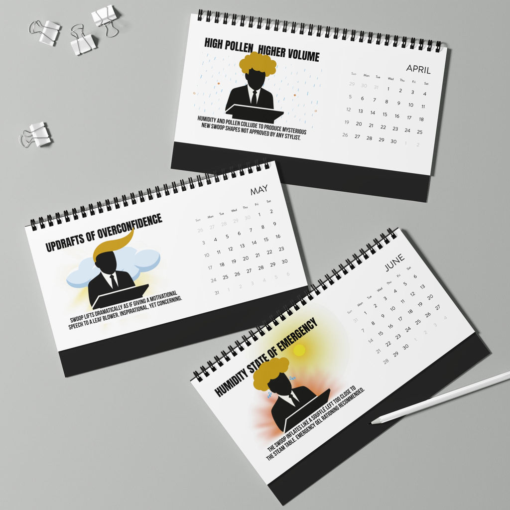 Executive Hair Forecast 2026 Desktop Calendar