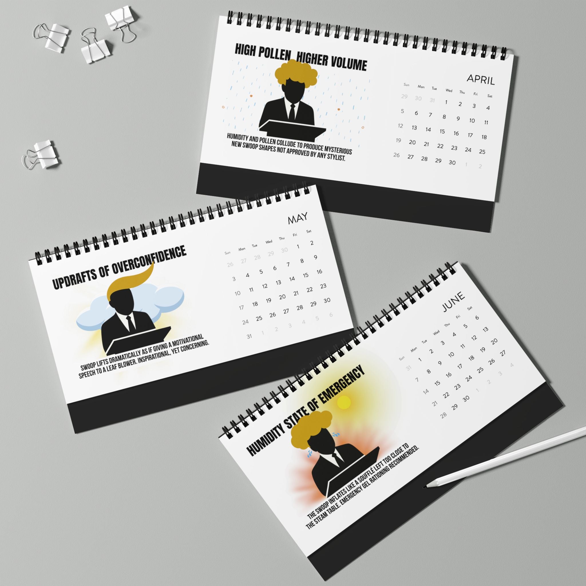 Executive Hair Forecast 2026 Desktop Calendar