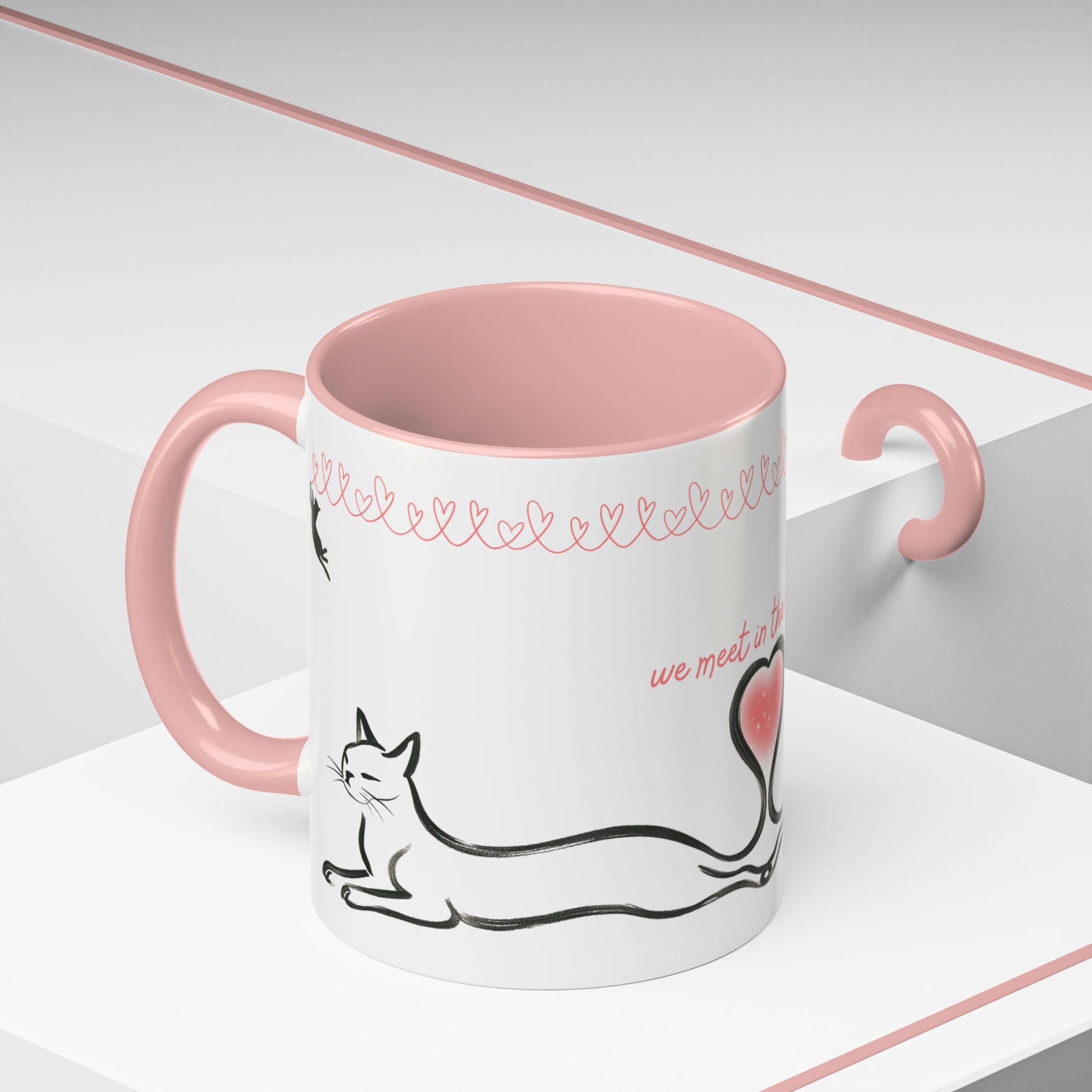 We Meet in the Middle Cat Wraparound Coffee Mug