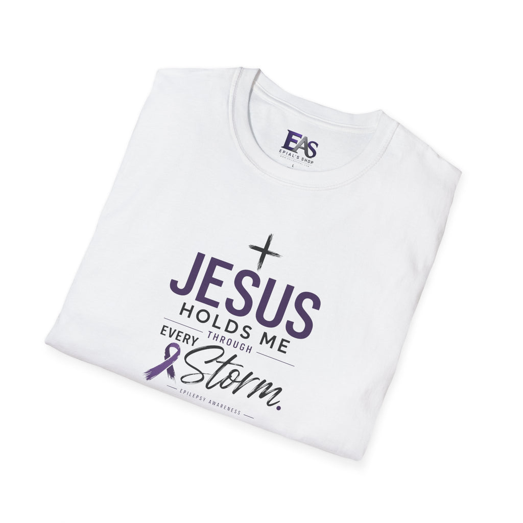 Jesus Holds Me Through Every Storm Epilepsy Awareness T-Shirt