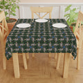 Photo depicting the ​Ornaments are History Christmas Tablecloth from EpiAl's Shop.