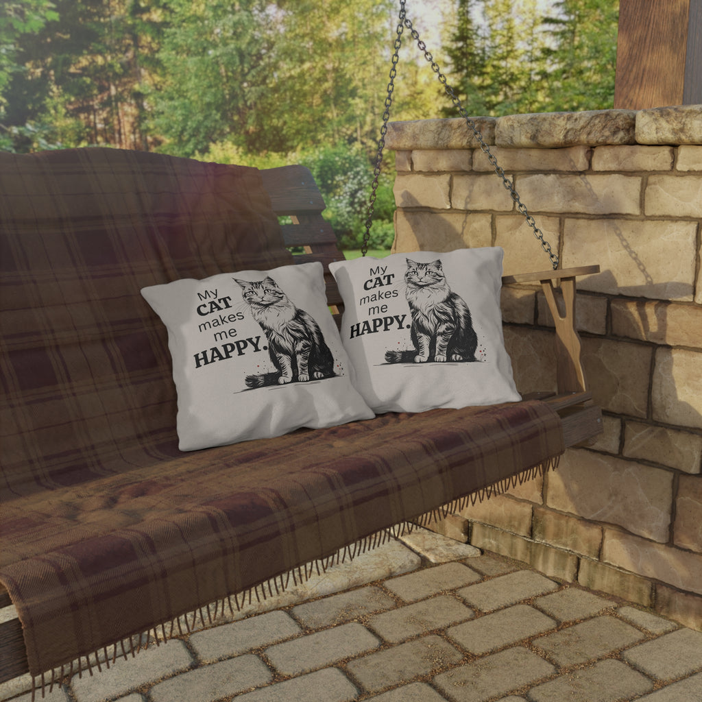 Cat-Themed Outdoor Pillows, Cozy Decor for Cat Lovers