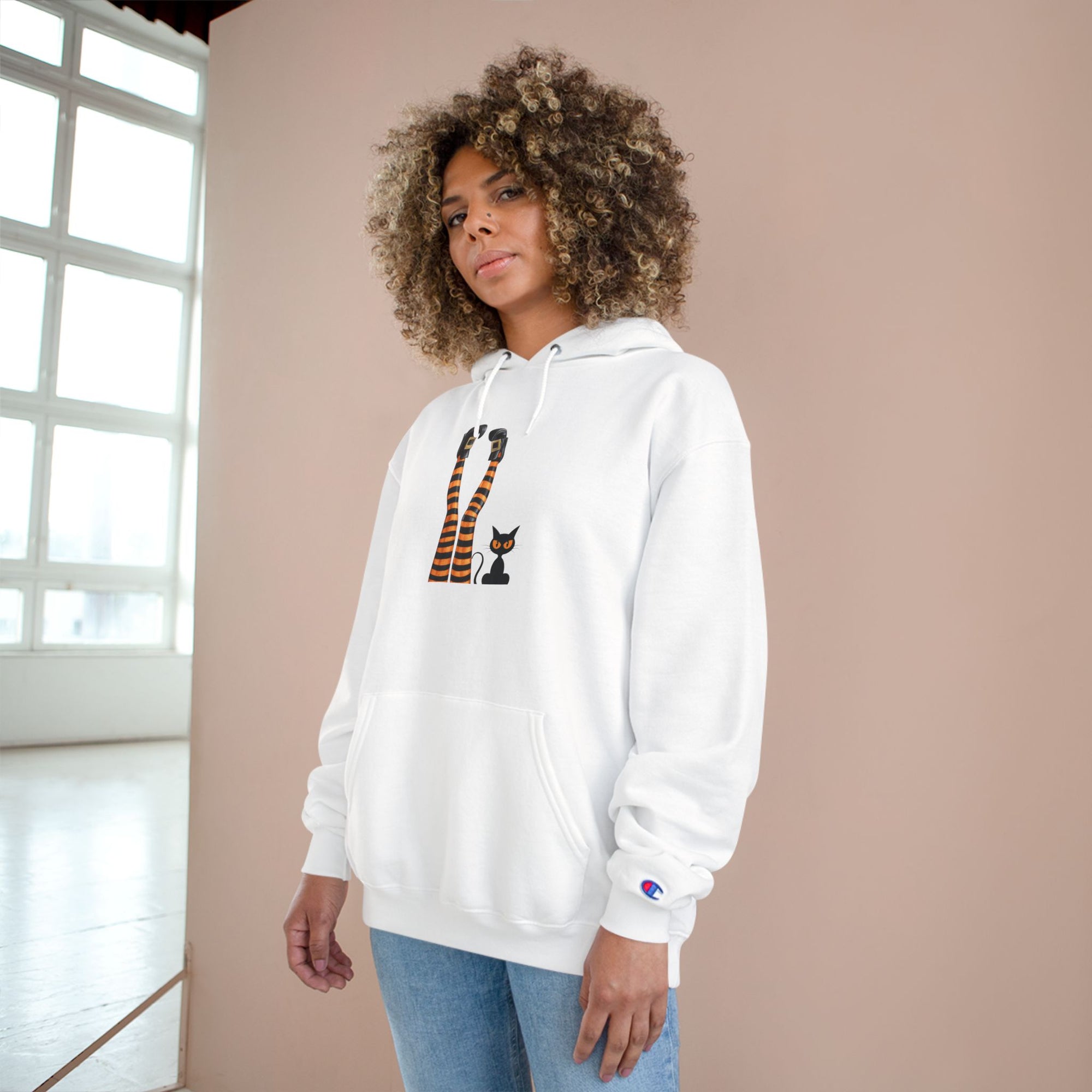 Witchy Cat Lady Legs Minimalist Art Hoodie