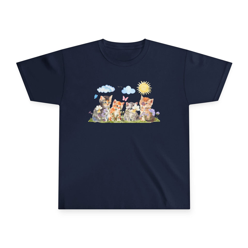 Watercolor Kittens in the Garden Kids’ T-Shirt