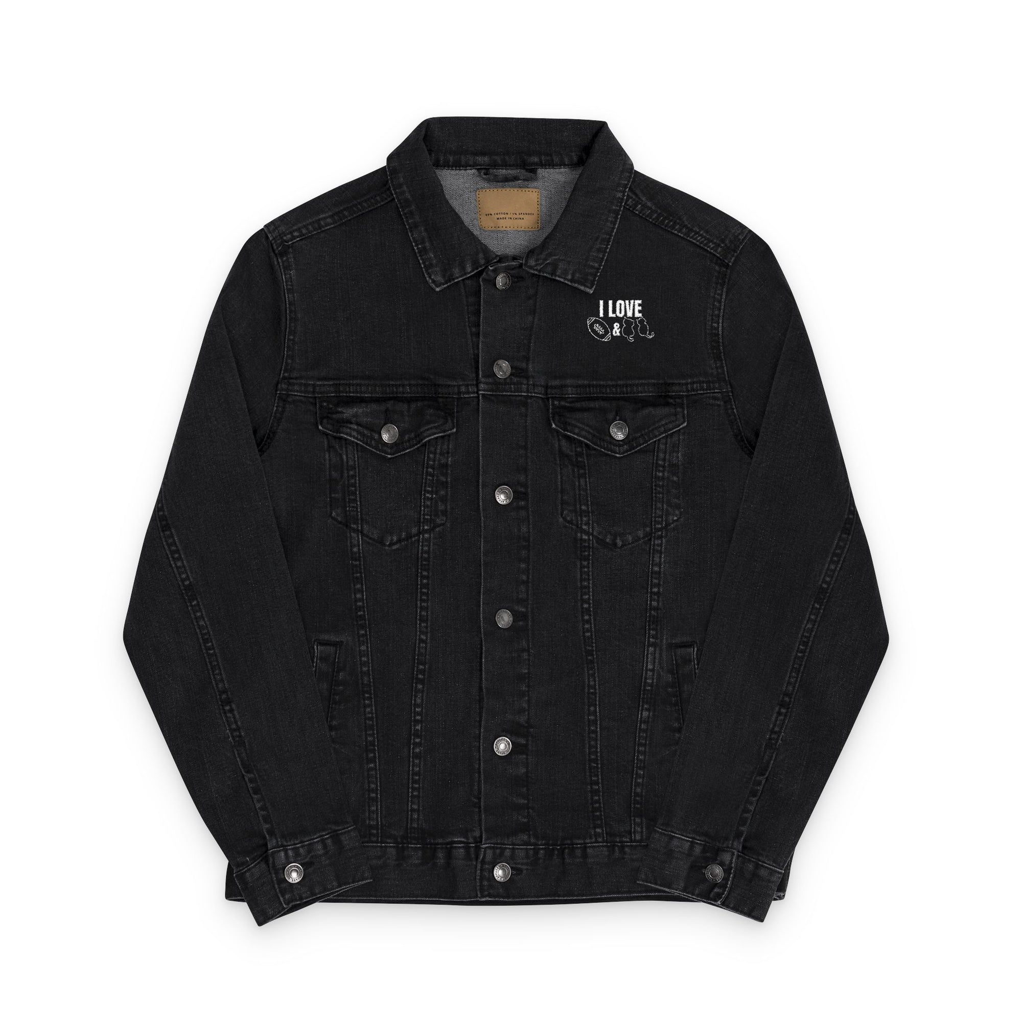Love Football & Cats Unisex Denim Jacket