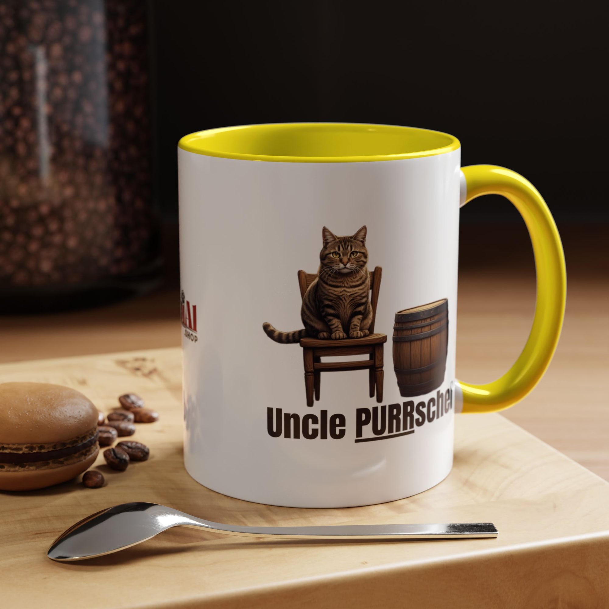 Humorous Uncle Purrschel Cat Accent Coffee Mug