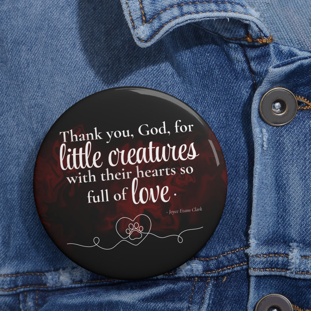 Photo depicting the ​Little Creatures Pin Buttons from EpiAl's Shop.