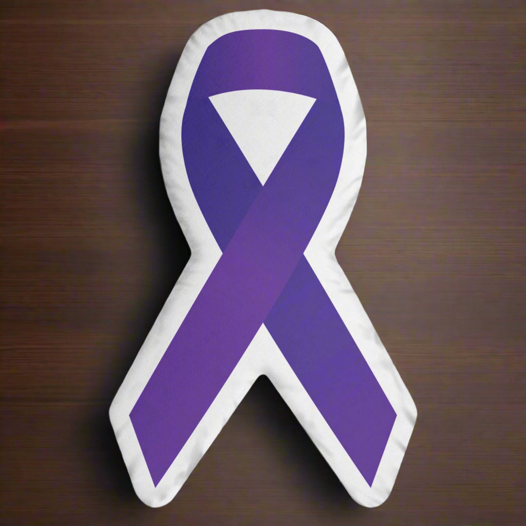 Photo depicting the ​Purple Ribbon Shaped Pillow from EpiAl's Shop.