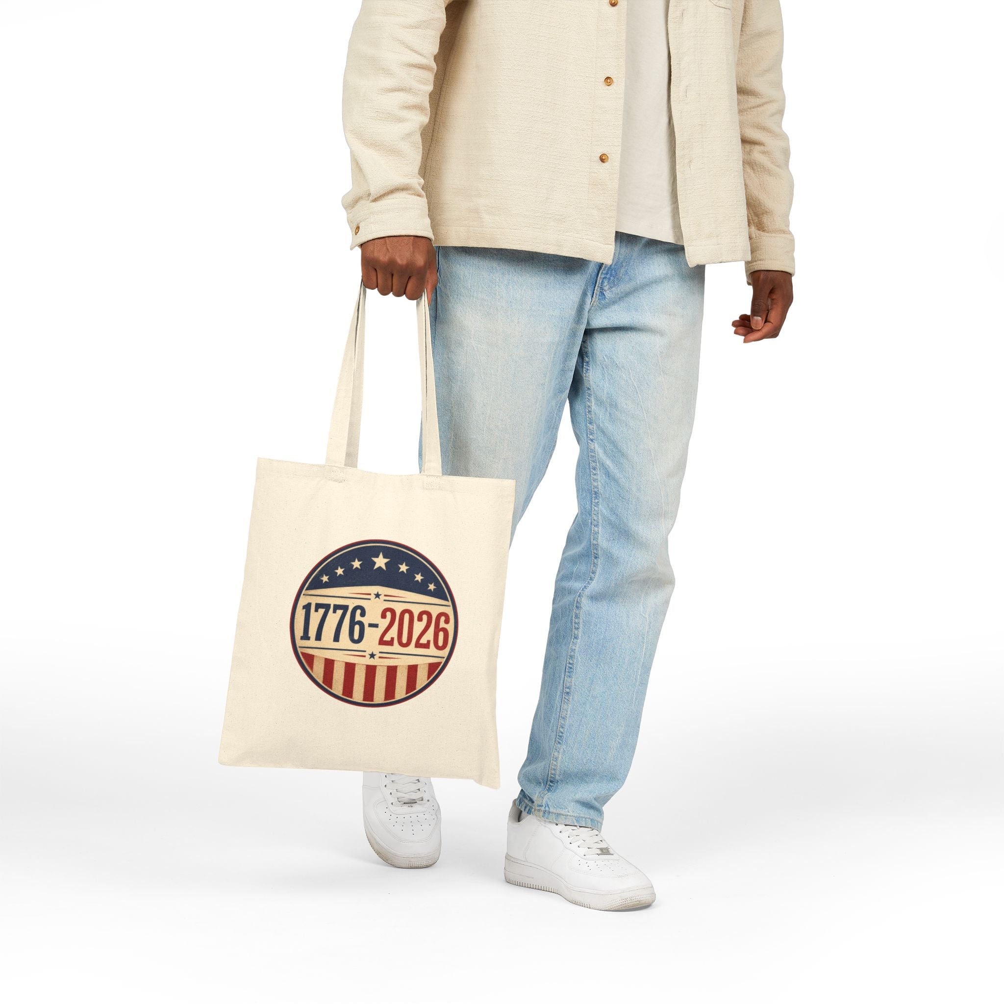 1776–2026 America Anniversary Canvas Tote Bag | Patriotic USA Carryall