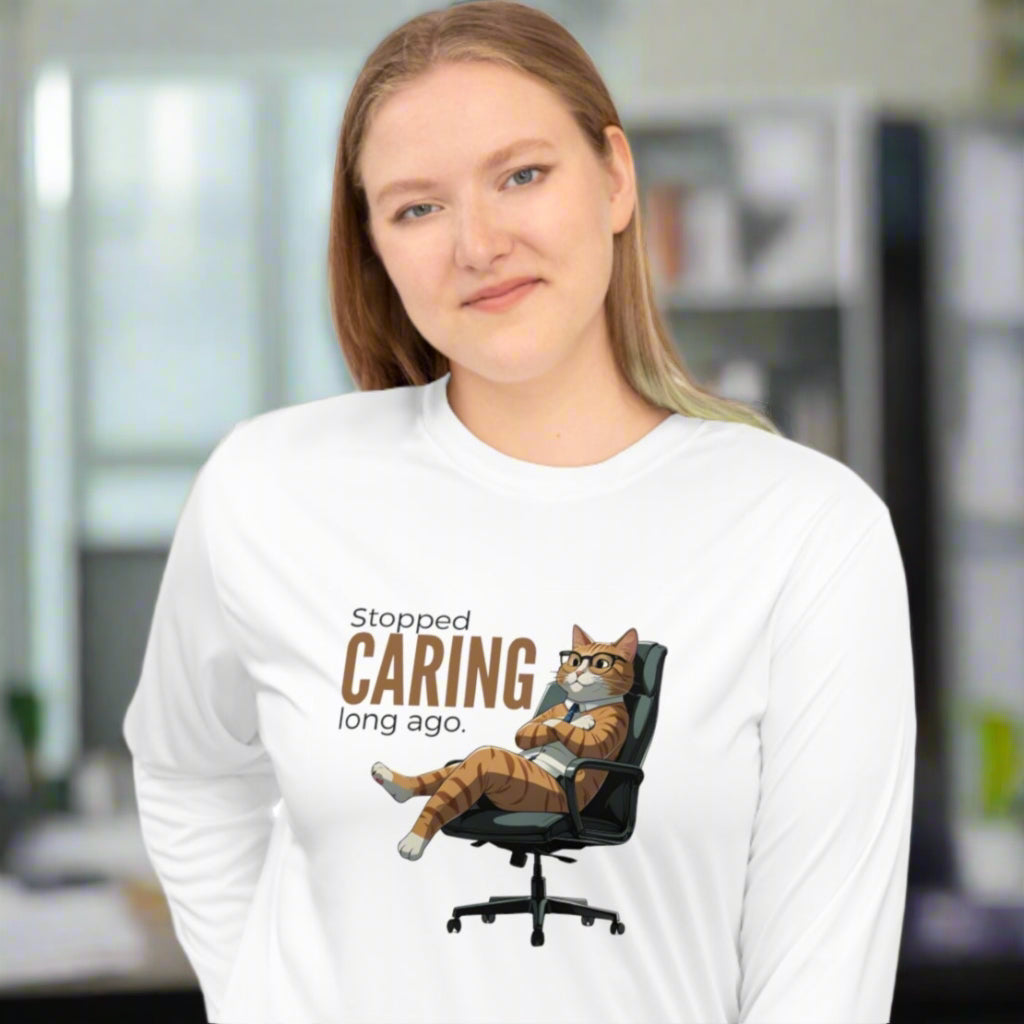 Funny Office Cat Unisex Performance Long Sleeve Shirt