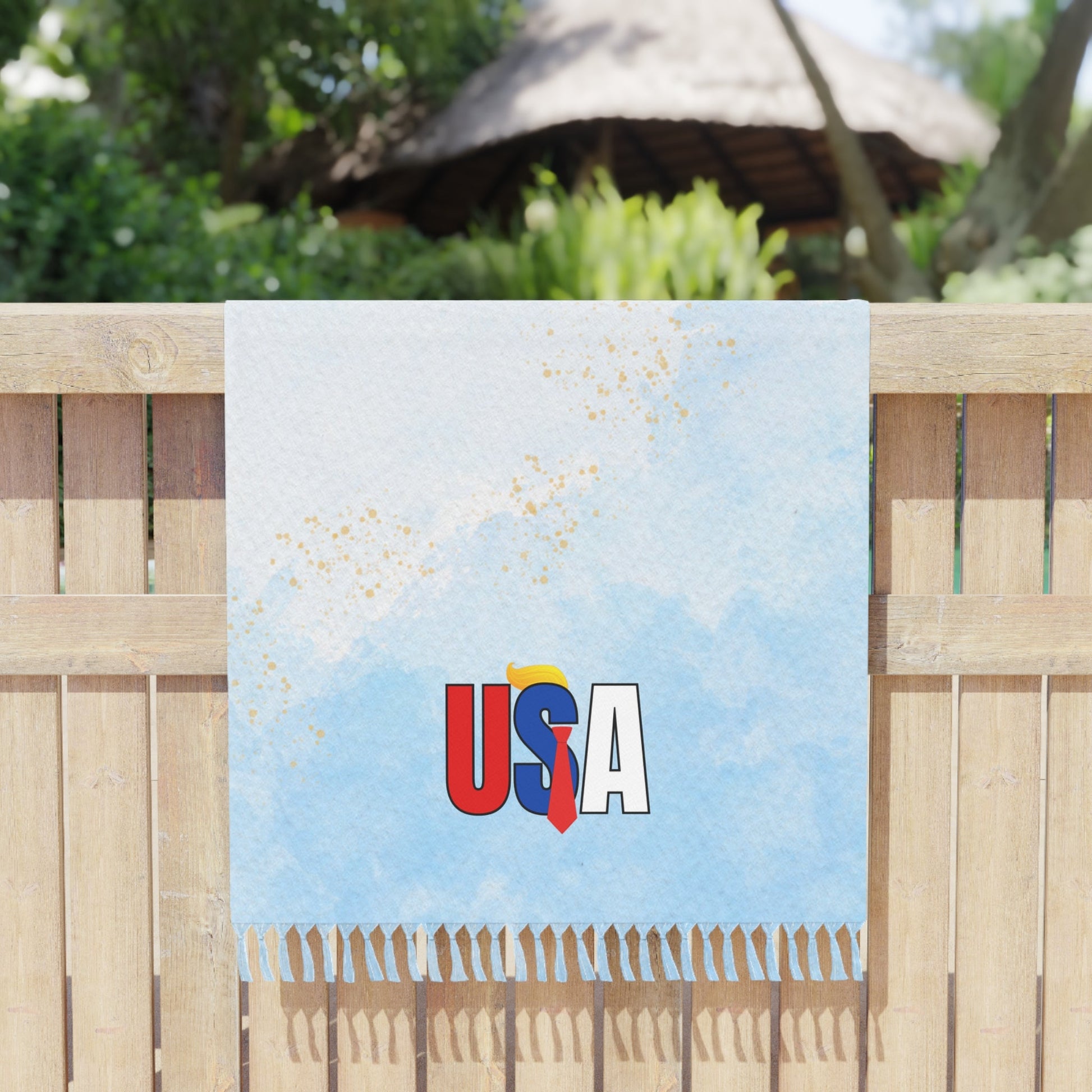Trump USA Boho Beach Towel - Ideal for Summer Fun and Pool Parties Printify