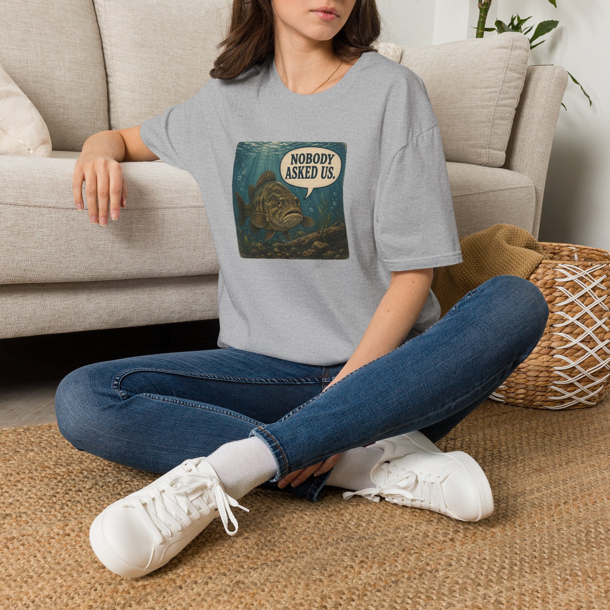Nobody Asked Us Fish T-Shirt | Lake Ontario Lake America Humor Shirt