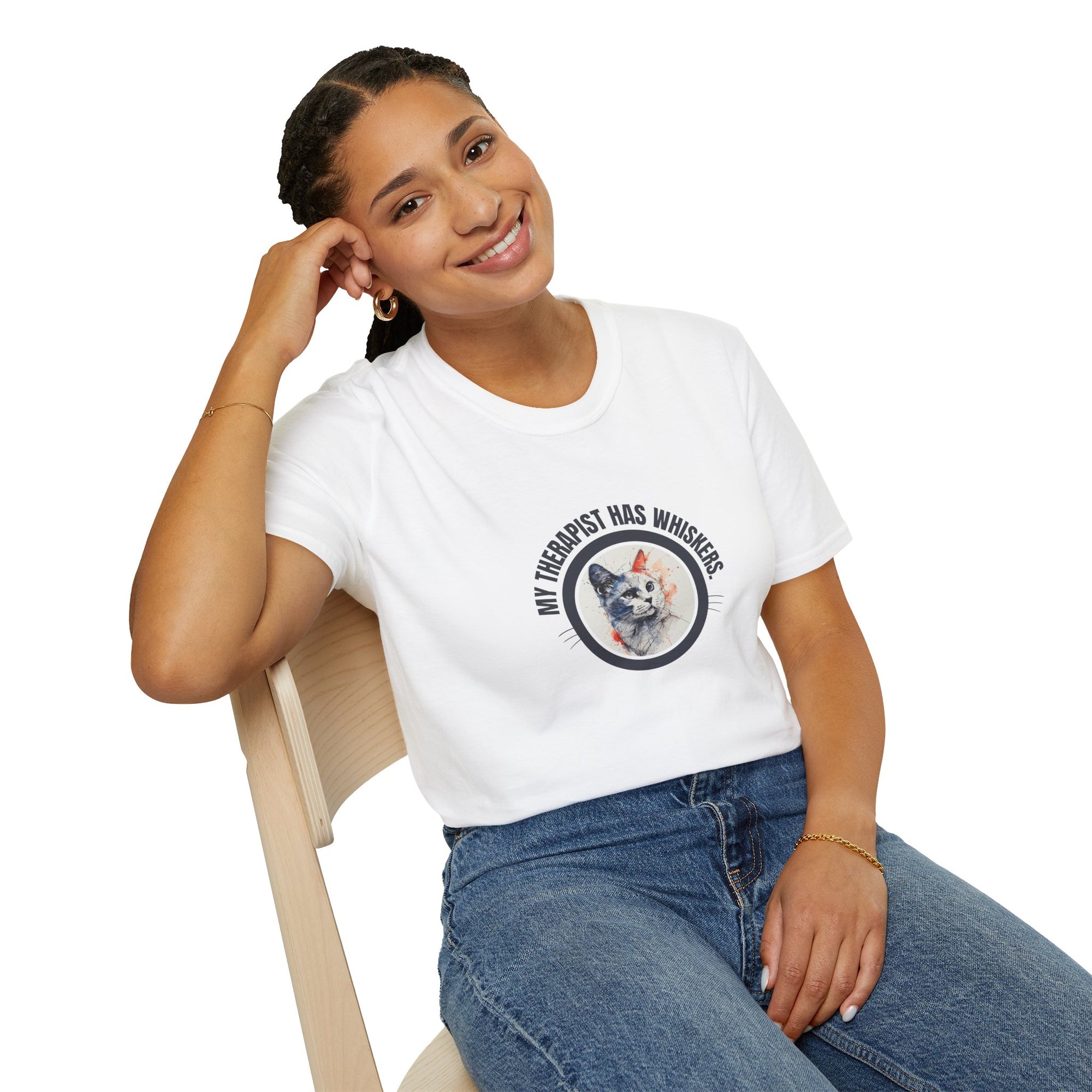 Whimsical Cat Therapy T-Shirt | Cute Pet Lover Tee