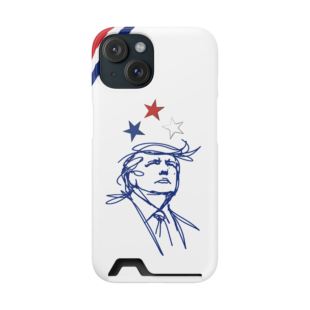 Swoop Guy Samsung Galaxy Case – Minimal Line Portrait Patriotic Design, Slim Protective Case with Card Slot
