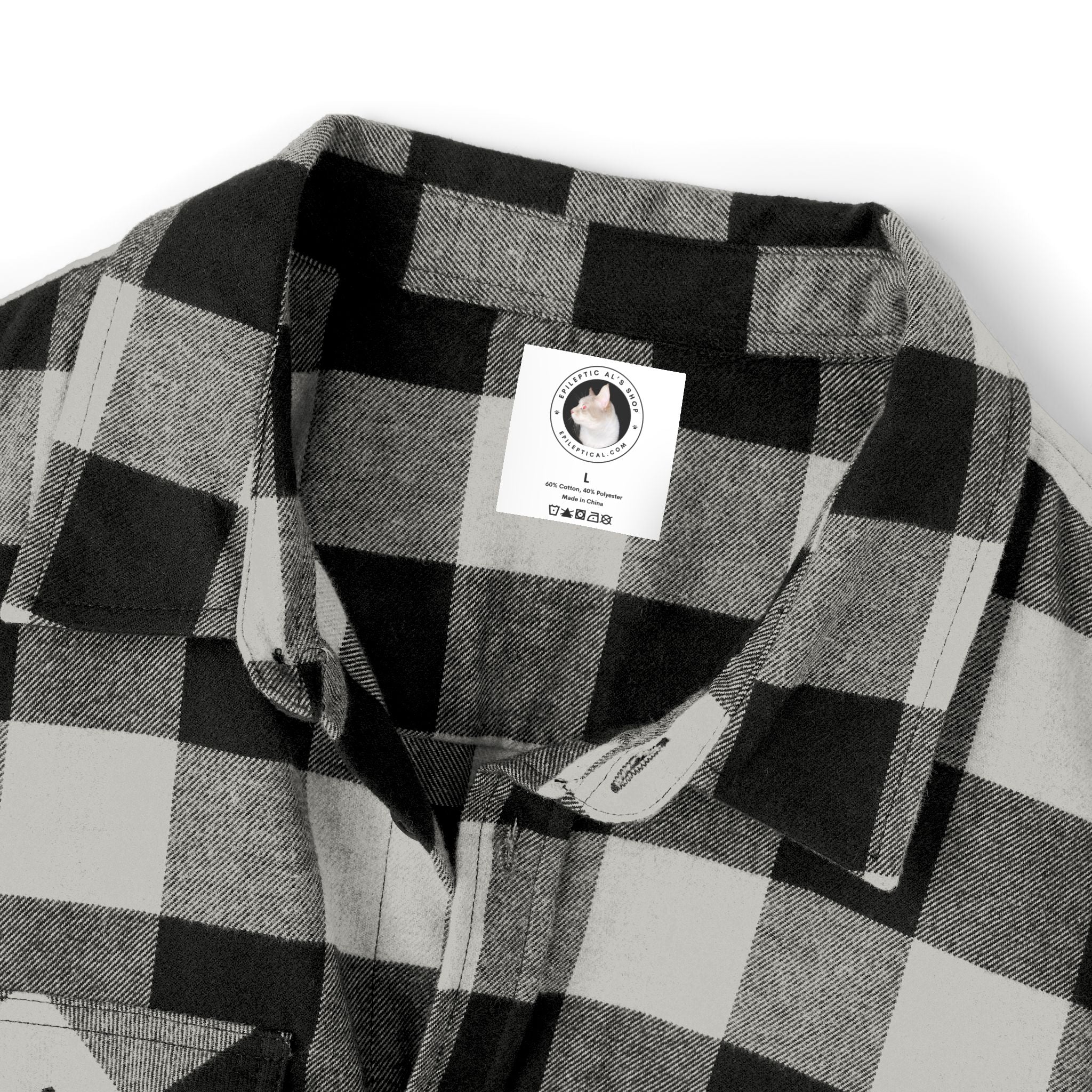 Photo depicting the ​Epilepsy Butterfly Unisex Flannel Shirt from EpiAl's Shop.