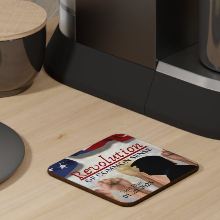 Trump Revolution of Common Sense Hardboard Back Coaster