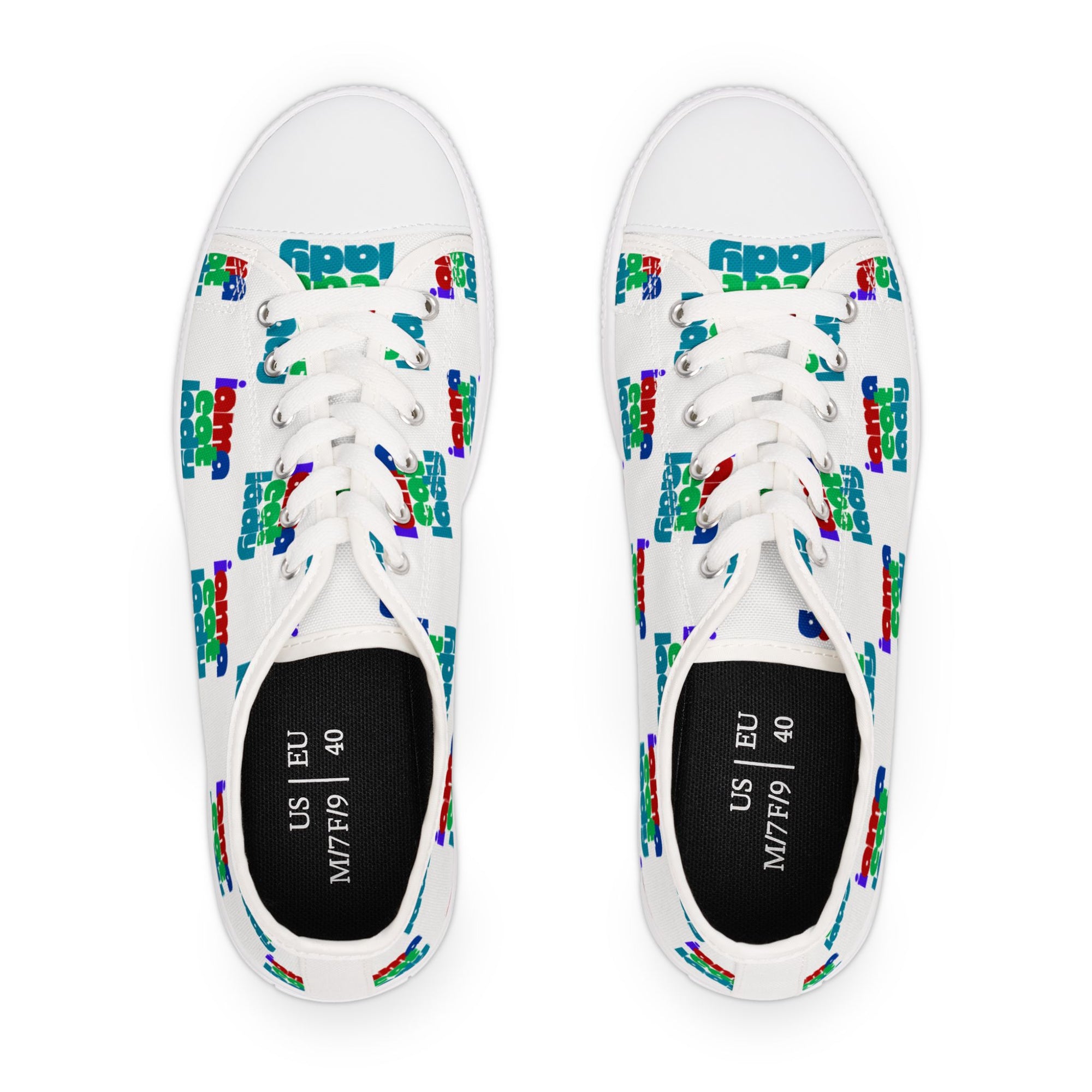 Fun Cat Lady Women's Low Top Sneakers