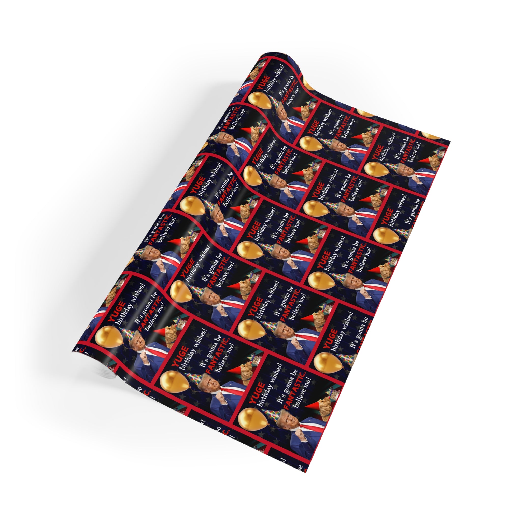 Trump Yuge Birthday Wishes Gift Wrapping Paper Rolls, 1pc
