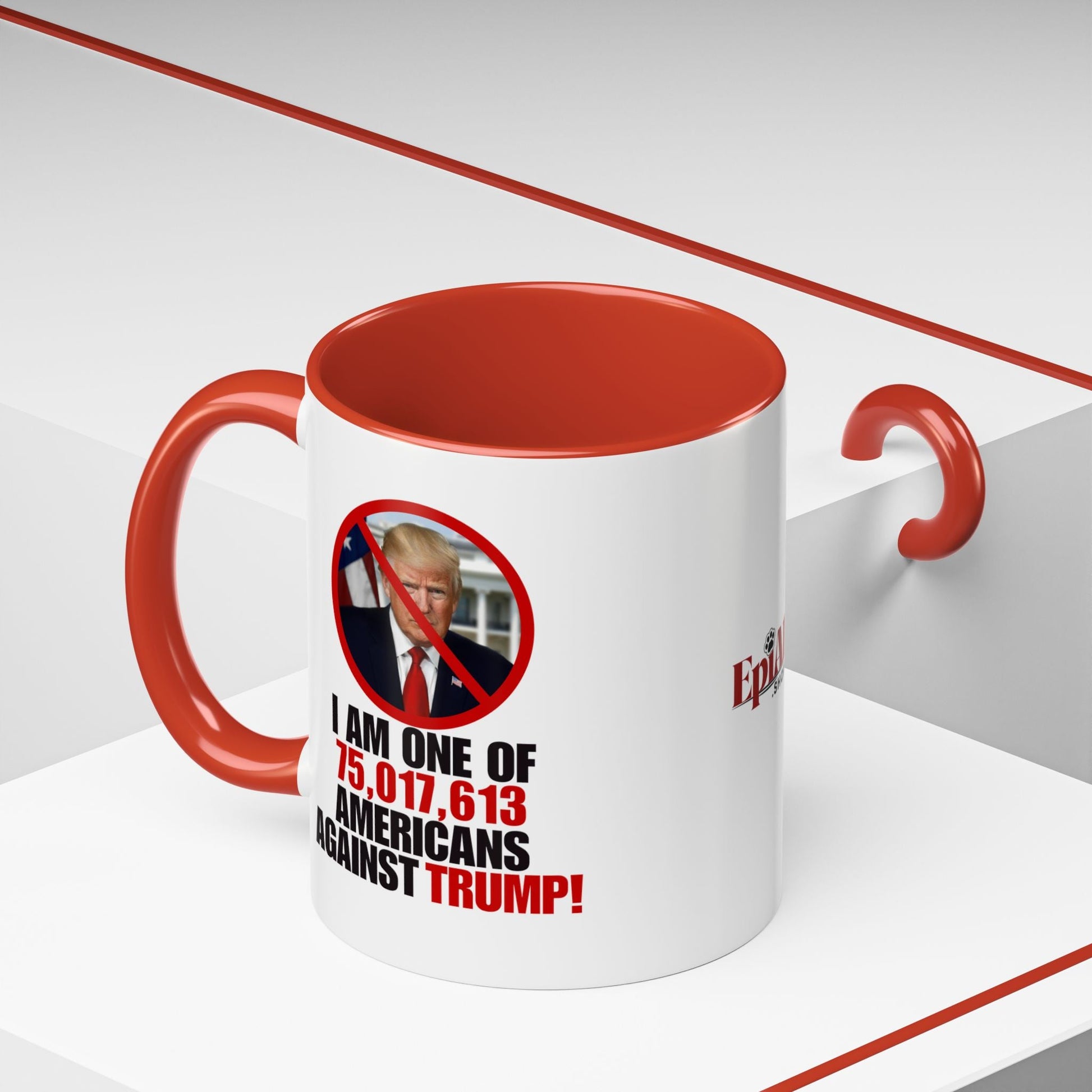 Political Protest Accent Coffee Mug - 'One of 75,017,613 Americans Against Trump" 11oz & 15oz Printify