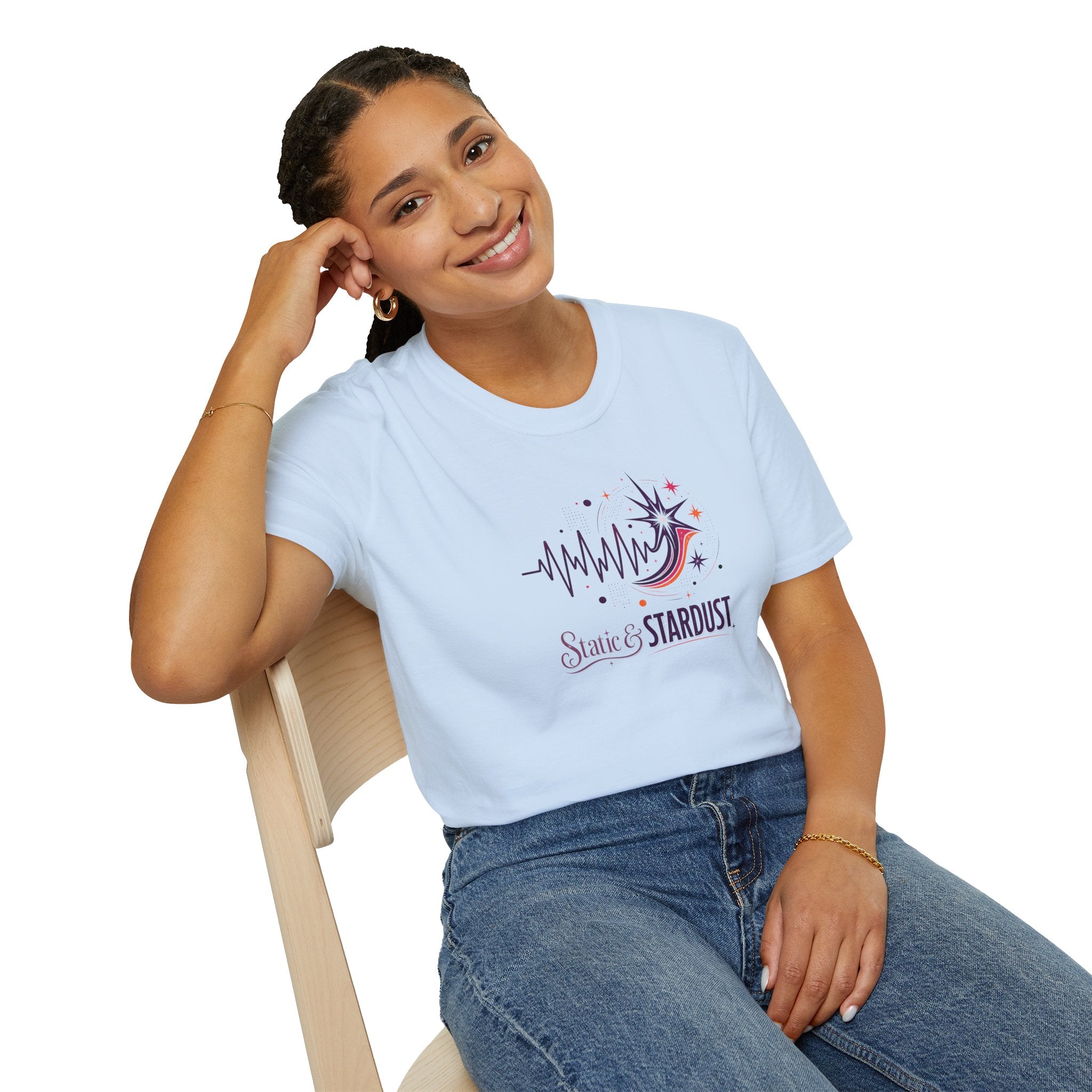Static & Stardust Retro Epilepsy Awareness T-Shirt | Abstract Brainwave Tee