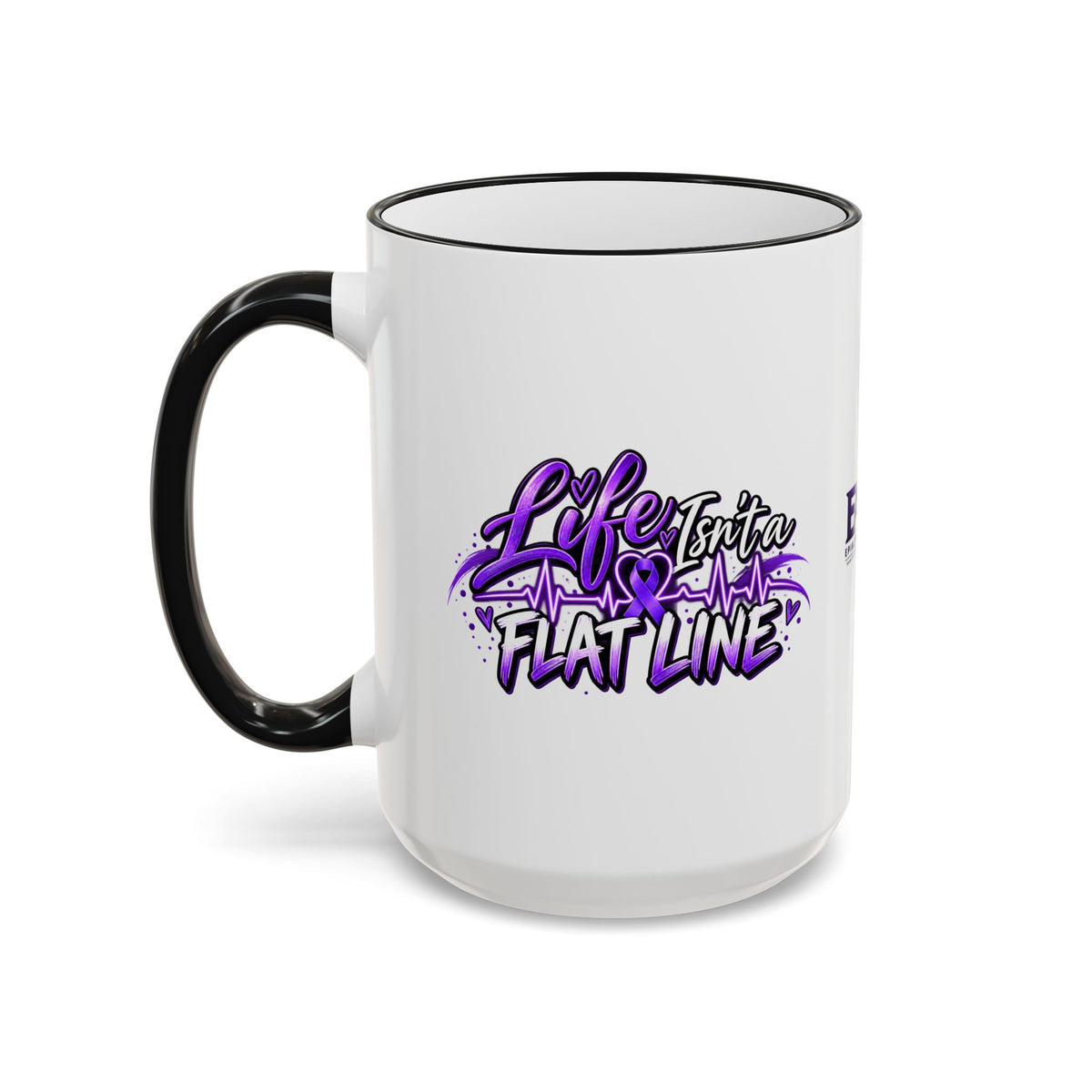 Life Isn’t a Flat Line Epilepsy Awareness Accent Mug — 11/15oz