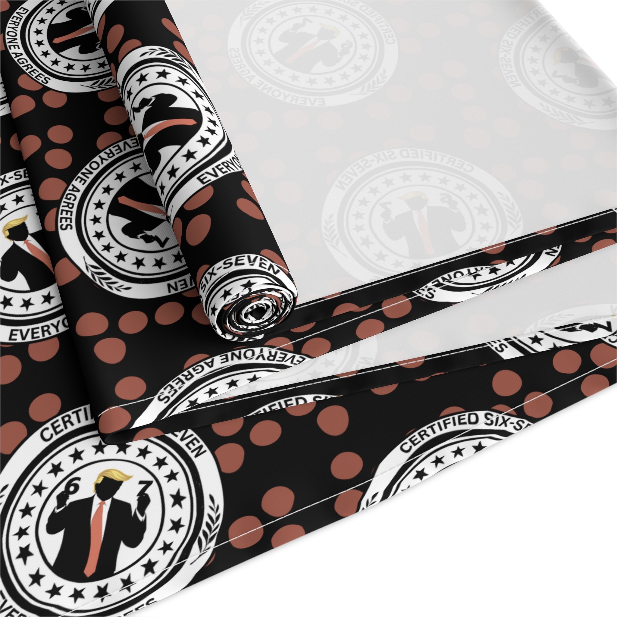 Certified Six Seven Table Runner – Political Parody Medallion Table Decor