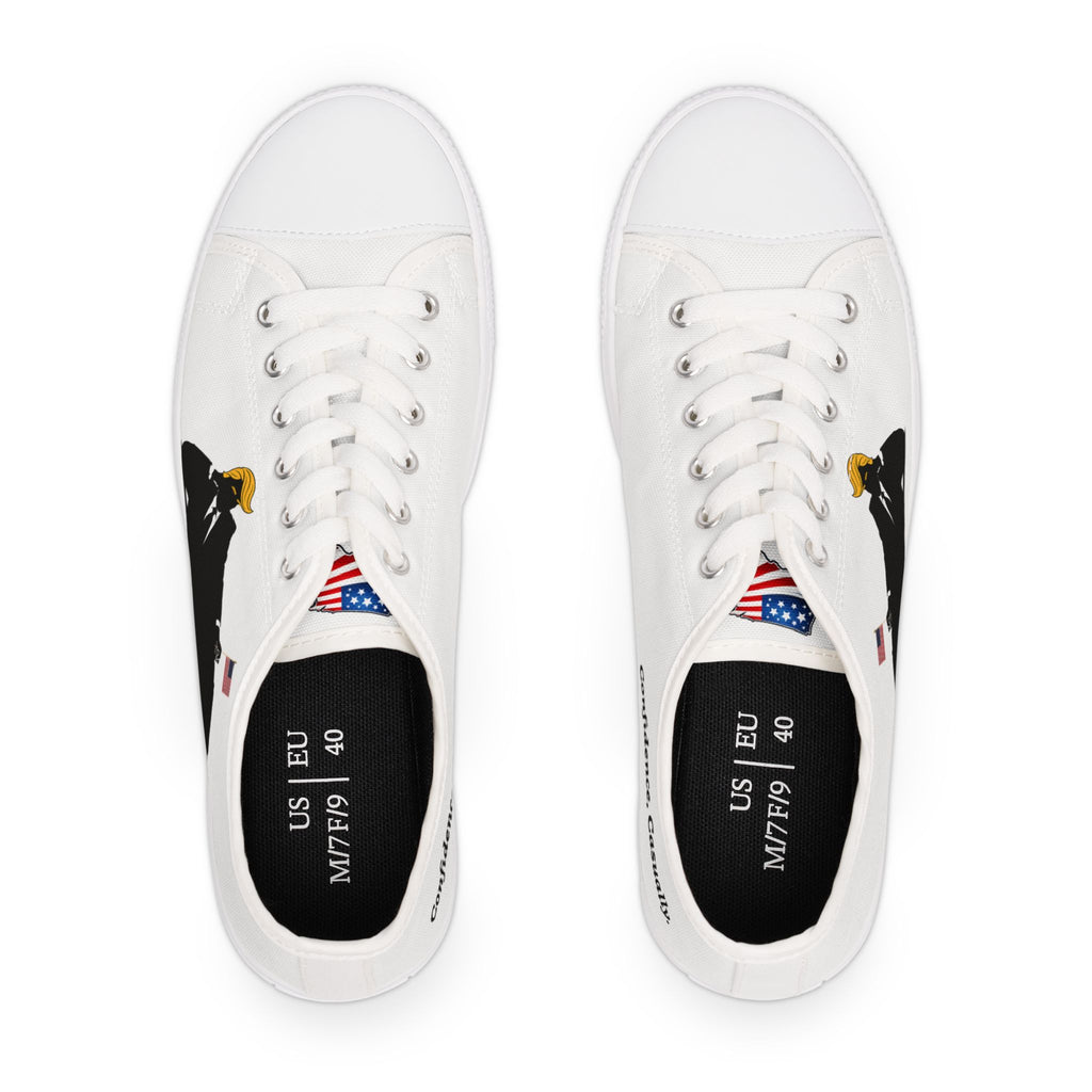 Confidence, Casually – Political Parody Low Top Sneakers for Women