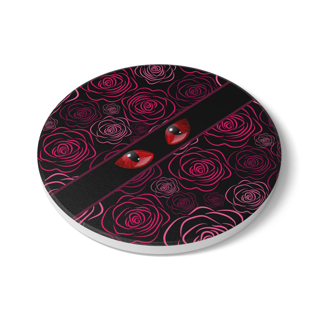 Mystery Cat Eyes Ceramic Coaster