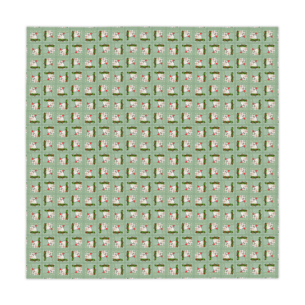 Meowy Gingham Christmas Tablecloth