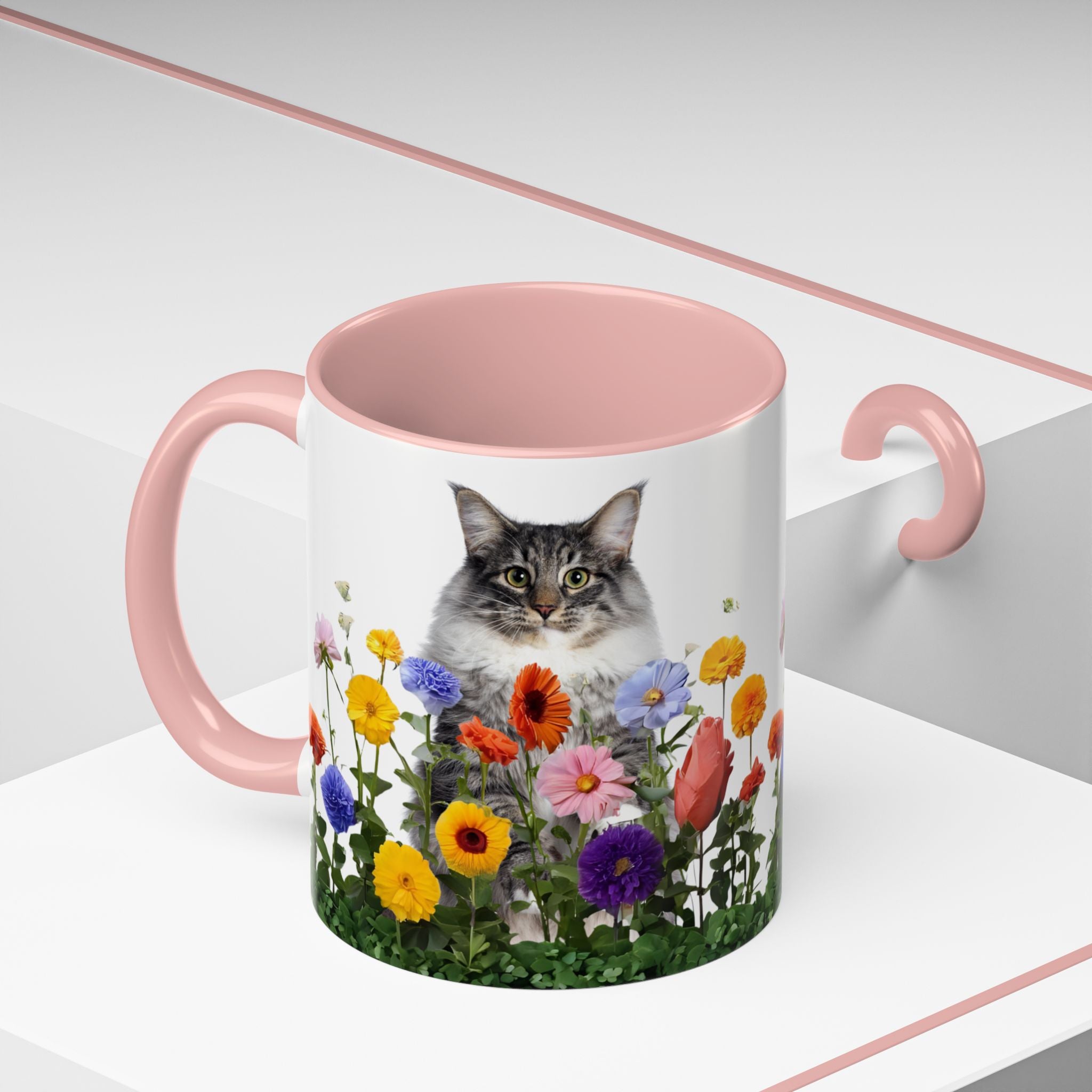 Floral Cats Coffee Mug - 11 oz/15 oz