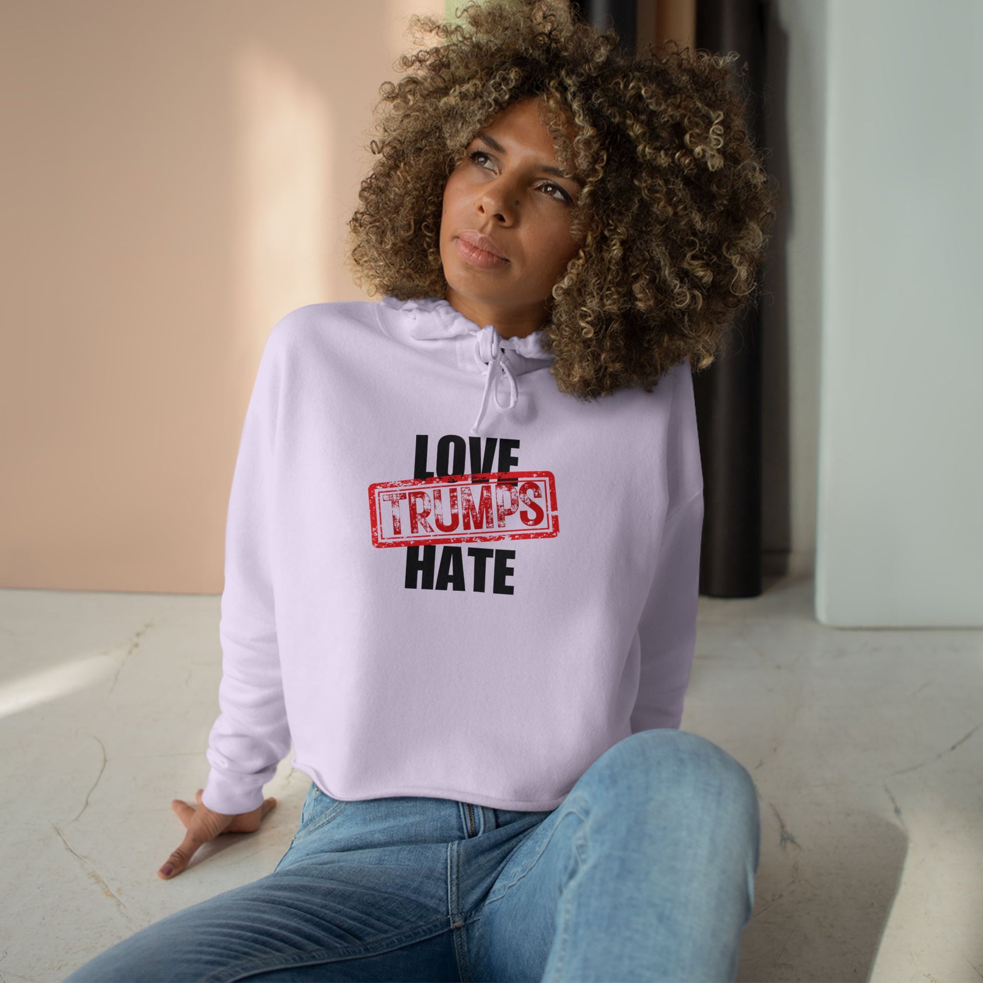 Love Trumps Hate Crop Hoodie