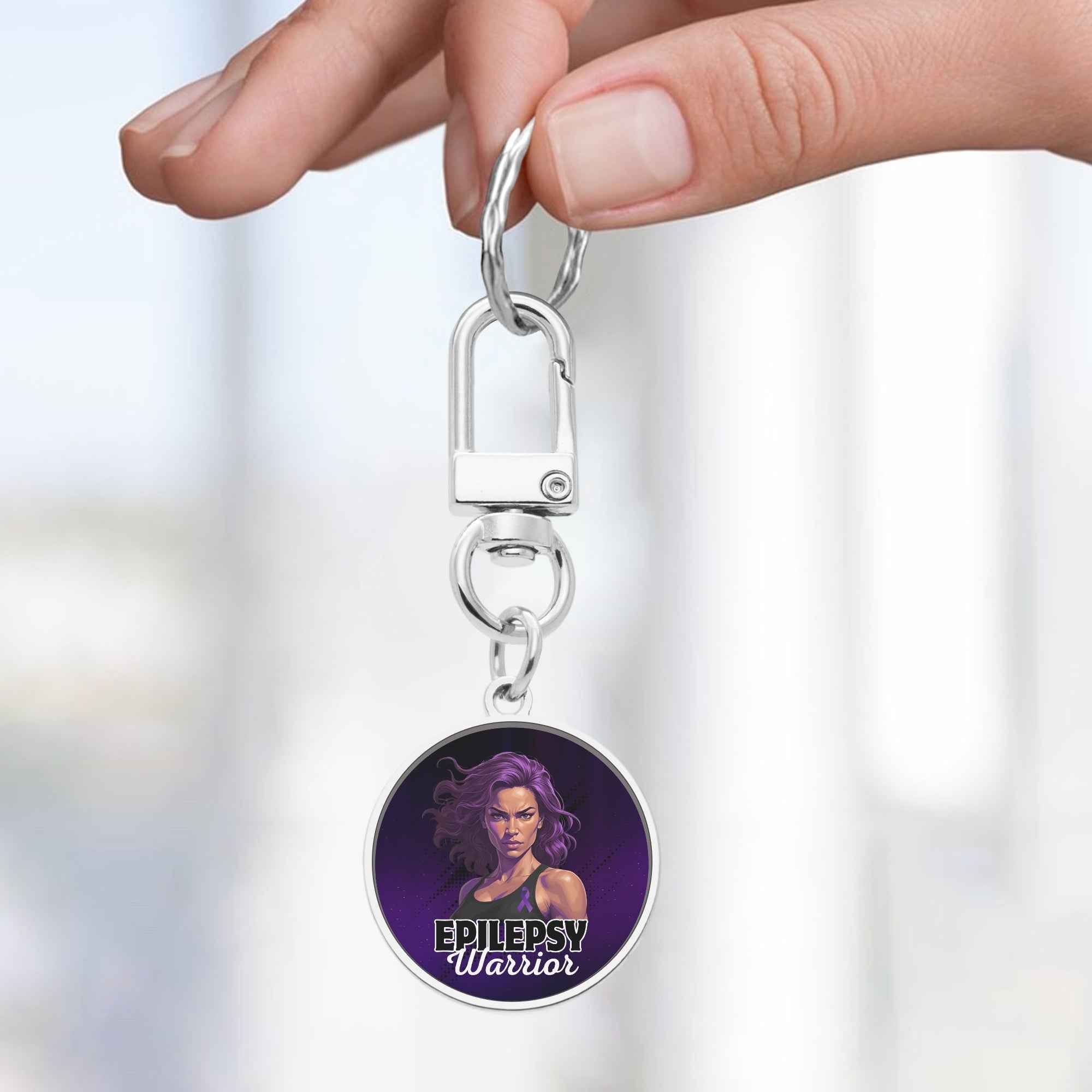 Beautiful Epilepsy Warrior Metal Keychain