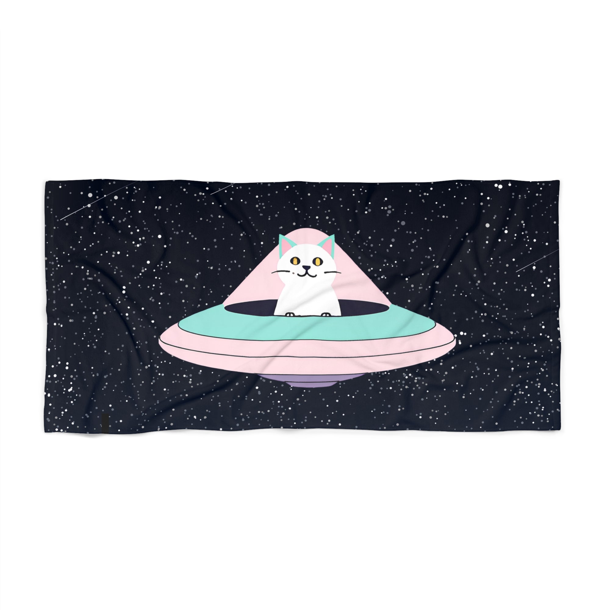 UFO Kitty Beach Towel