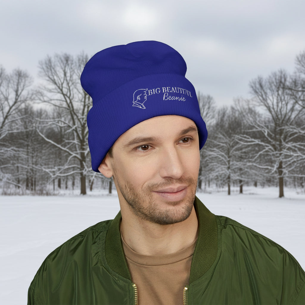 Big Beautiful Beanie — Embroidered Cuffed Knit Hat