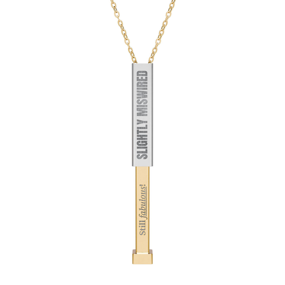 Slightly Miswired, Still Fabulous Hidden Message Sliding Bar Necklace