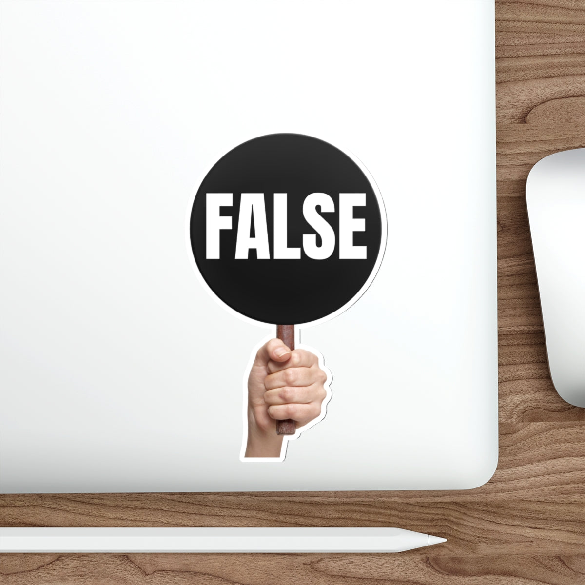 Bold 'False' Die-Cut Stickers for Democrats Printify